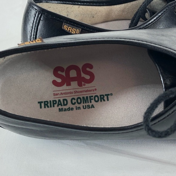 SAS Black Leather Oxfords with Classic Design Size 9 - Picture 6 of 8